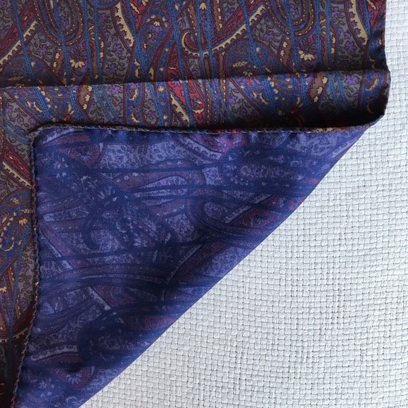Unisex Paisley Printed Silk Square Scarf Handkerchief - Picture 4 of 4